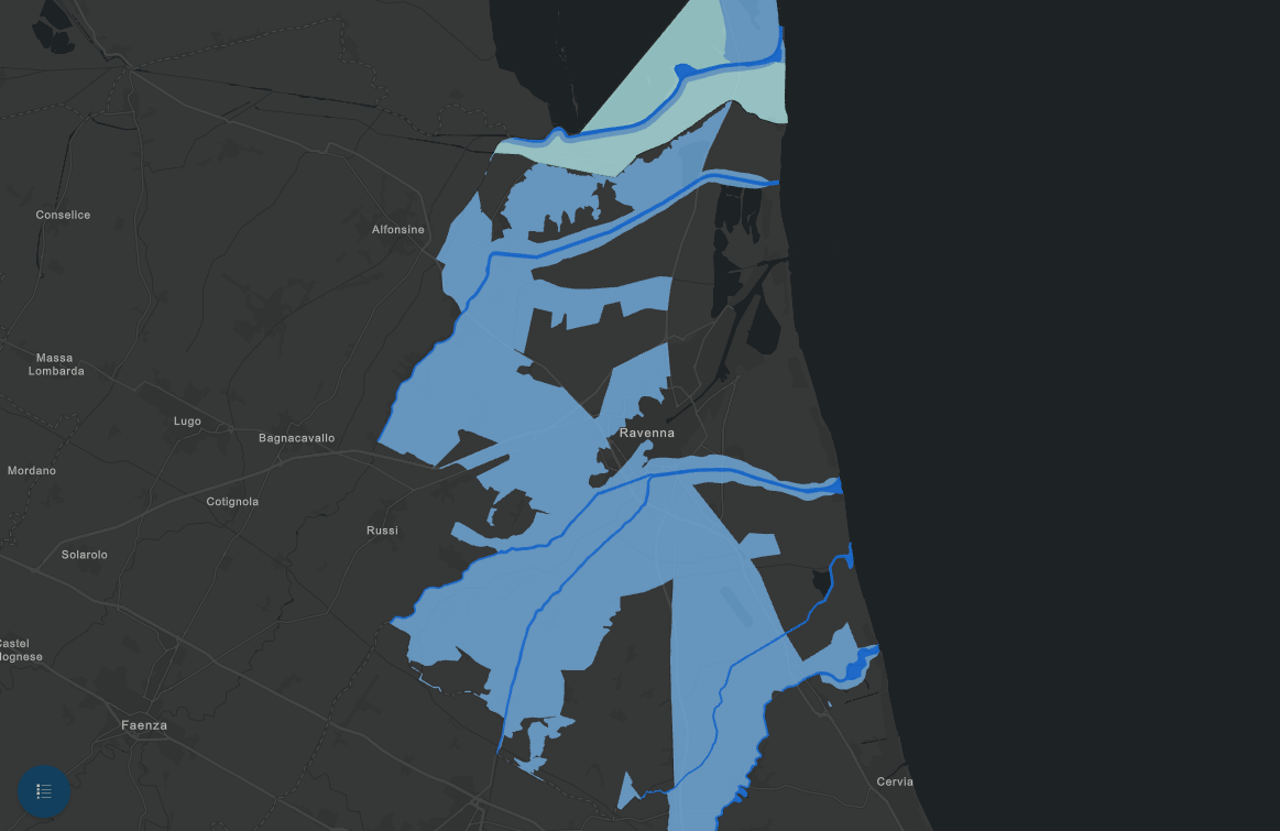 Mappa. Aree potenziale allagamento